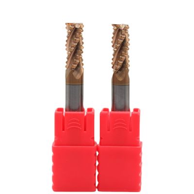 Goede prijs 8 mm HRC55 4 Fluten Carbide Roughing End Mills TiAISiN Coated voor staal en ijzer online