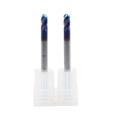 Goede prijs Ruwe bewerking 4 fluitten HRC 65 R2*4*8*4*75 TiAISiN gecoate koolstofcarbide ballen neus eind molen online