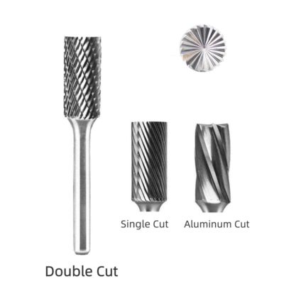 Goede prijs SB Cylindrical End Cut tungsten Carbide Burrs 12mm*25mm Standard Double Cut With 6mm Shank online